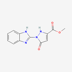 molecular formula C12H10N4O3 B4331126 methyl 1-(1H-benzimidazol-2-yl)-5-oxo-2,5-dihydro-1H-pyrazole-3-carboxylate 