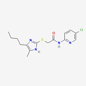 molecular formula C15H19ClN4OS B4331129 2-[(5-butyl-4-methyl-1H-imidazol-2-yl)thio]-N-(5-chloropyridin-2-yl)acetamide 