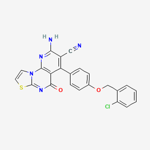 molecular formula C23H14ClN5O2S B4331160 2-amino-4-{4-[(2-chlorobenzyl)oxy]phenyl}-5-oxo-5H-pyrido[3,2-e][1,3]thiazolo[3,2-a]pyrimidine-3-carbonitrile 