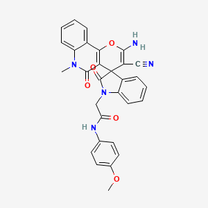 2-(2'-amino-3'-cyano-6'-methyl-2,5'-dioxo-5',6'-dihydrospiro[indole-3,4'-pyrano[3,2-c]quinolin]-1(2H)-yl)-N-(4-methoxyphenyl)acetamide