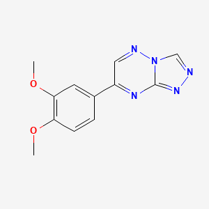 molecular formula C12H11N5O2 B4331208 7-(3,4-dimethoxyphenyl)[1,2,4]triazolo[4,3-b][1,2,4]triazine 