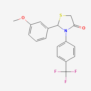 molecular formula C17H14F3NO2S B4331217 2-(3-methoxyphenyl)-3-[4-(trifluoromethyl)phenyl]-1,3-thiazolidin-4-one 