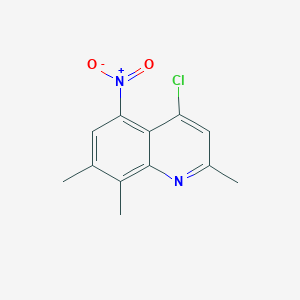 molecular formula C12H11ClN2O2 B4331241 4-chloro-2,7,8-trimethyl-5-nitroquinoline 