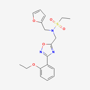 molecular formula C18H21N3O5S B4331244 N-{[3-(2-ethoxyphenyl)-1,2,4-oxadiazol-5-yl]methyl}-N-(2-furylmethyl)ethanesulfonamide 
