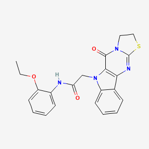 molecular formula C22H20N4O3S B4331259 N-(2-ethoxyphenyl)-2-(5-oxo-2,3-dihydro[1,3]thiazolo[3',2':1,2]pyrimido[5,4-b]indol-6(5H)-yl)acetamide 
