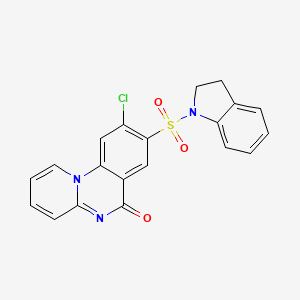 molecular formula C20H14ClN3O3S B4331288 9-chloro-8-(2,3-dihydro-1H-indol-1-ylsulfonyl)-6H-pyrido[1,2-a]quinazolin-6-one 