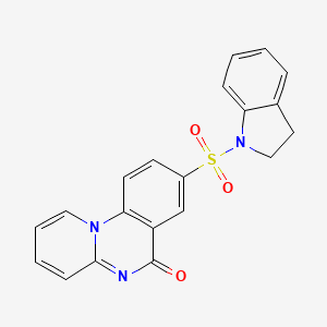 molecular formula C20H15N3O3S B4331298 8-(2,3-dihydro-1H-indol-1-ylsulfonyl)-6H-pyrido[1,2-a]quinazolin-6-one 