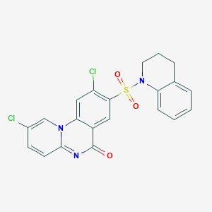 molecular formula C21H15Cl2N3O3S B4331309 2,9-dichloro-8-(3,4-dihydroquinolin-1(2H)-ylsulfonyl)-6H-pyrido[1,2-a]quinazolin-6-one 
