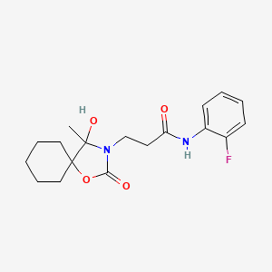 molecular formula C18H23FN2O4 B4331320 N-(2-fluorophenyl)-3-(4-hydroxy-4-methyl-2-oxo-1-oxa-3-azaspiro[4.5]dec-3-yl)propanamide 