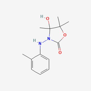 molecular formula C13H18N2O3 B4331325 4-hydroxy-4,5,5-trimethyl-3-[(2-methylphenyl)amino]-1,3-oxazolidin-2-one 