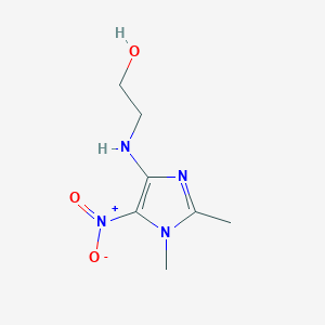 molecular formula C7H12N4O3 B4331333 2-[(1,2-dimethyl-5-nitro-1H-imidazol-4-yl)amino]ethanol 