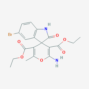 molecular formula C19H19BrN2O6 B433134 diethyl 2'-amino-5-bromo-6'-methyl-2-oxospiro[1H-indole-3,4'-pyran]-3',5'-dicarboxylate CAS No. 327100-82-3