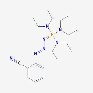 molecular formula C19H34N7P B4331342 2-{3-[tris(diethylamino)phosphoranylidene]triaz-1-en-1-yl}benzonitrile 