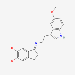 molecular formula C22H24N2O3 B4331351 (5,6-dimethoxy-2,3-dihydro-1H-inden-1-ylidene)[2-(5-methoxy-1H-indol-3-yl)ethyl]amine 