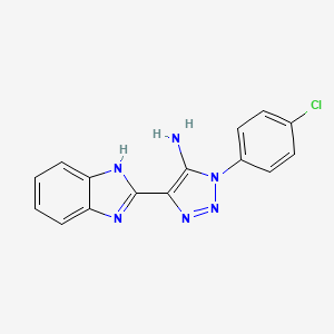 molecular formula C15H11ClN6 B4331357 4-(1H-benzimidazol-2-yl)-1-(4-chlorophenyl)-1H-1,2,3-triazol-5-amine 