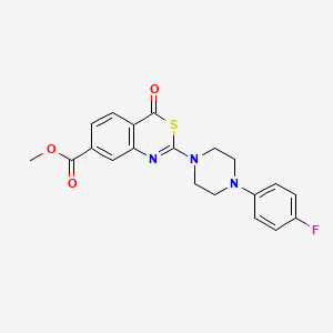 molecular formula C20H18FN3O3S B4331364 methyl 2-[4-(4-fluorophenyl)piperazin-1-yl]-4-oxo-4H-3,1-benzothiazine-7-carboxylate 