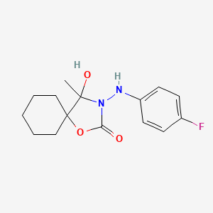 molecular formula C15H19FN2O3 B4331385 3-[(4-fluorophenyl)amino]-4-hydroxy-4-methyl-1-oxa-3-azaspiro[4.5]decan-2-one 