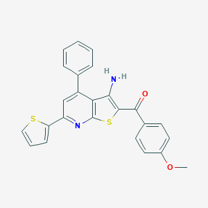 molecular formula C25H18N2O2S2 B433139 [3-Amino-4-phenyl-6-(2-thienyl)thieno[2,3-b]pyridin-2-yl](4-methoxyphenyl)methanone CAS No. 309278-45-3