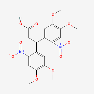 molecular formula C19H20N2O10 B4331392 3,3-bis(4,5-dimethoxy-2-nitrophenyl)propanoic acid 