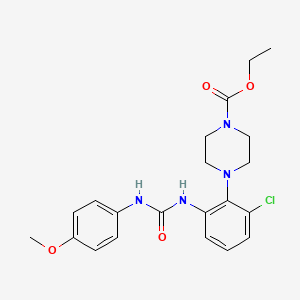 molecular formula C21H25ClN4O4 B4331406 ethyl 4-[2-chloro-6-({[(4-methoxyphenyl)amino]carbonyl}amino)phenyl]piperazine-1-carboxylate 