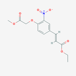 molecular formula C14H15NO7 B4331410 ethyl 3-[4-(2-methoxy-2-oxoethoxy)-3-nitrophenyl]acrylate 