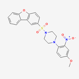 molecular formula C23H21N3O6S B4331412 1-(dibenzo[b,d]furan-2-ylsulfonyl)-4-(4-methoxy-2-nitrophenyl)piperazine 
