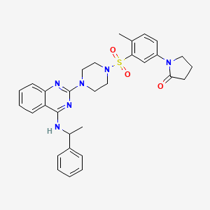 1-{4-methyl-3-[(4-{4-[(1-phenylethyl)amino]quinazolin-2-yl}piperazin-1-yl)sulfonyl]phenyl}pyrrolidin-2-one