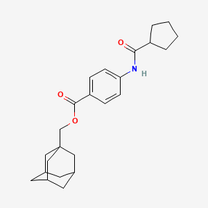 molecular formula C24H31NO3 B4331450 1-adamantylmethyl 4-[(cyclopentylcarbonyl)amino]benzoate 