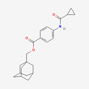 molecular formula C22H27NO3 B4331457 1-adamantylmethyl 4-[(cyclopropylcarbonyl)amino]benzoate CAS No. 881588-85-8
