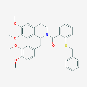 molecular formula C34H35NO5S B4331483 2-[2-(benzylthio)benzoyl]-1-(3,4-dimethoxybenzyl)-6,7-dimethoxy-1,2,3,4-tetrahydroisoquinoline 