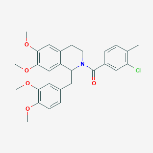 molecular formula C28H30ClNO5 B4331484 2-(3-chloro-4-methylbenzoyl)-1-(3,4-dimethoxybenzyl)-6,7-dimethoxy-1,2,3,4-tetrahydroisoquinoline 