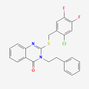 molecular formula C23H17ClF2N2OS B4331494 2-[(2-chloro-4,5-difluorobenzyl)thio]-3-(2-phenylethyl)quinazolin-4(3H)-one 