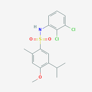 molecular formula C17H19Cl2NO3S B4331517 N-(2,3-dichlorophenyl)-5-isopropyl-4-methoxy-2-methylbenzenesulfonamide 