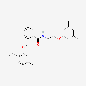 molecular formula C28H33NO3 B4331524 N-[2-(3,5-dimethylphenoxy)ethyl]-2-[(2-isopropyl-5-methylphenoxy)methyl]benzamide 