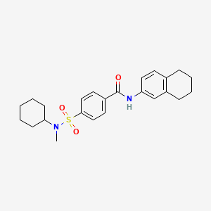 molecular formula C24H30N2O3S B4331531 4-{[cyclohexyl(methyl)amino]sulfonyl}-N-(5,6,7,8-tetrahydronaphthalen-2-yl)benzamide 