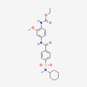 molecular formula C24H31N3O6S B4331536 ethyl {4-[(4-{[cyclohexyl(methyl)amino]sulfonyl}benzoyl)amino]-2-methoxyphenyl}carbamate 