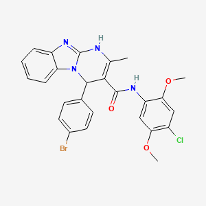 molecular formula C26H22BrClN4O3 B4331605 4-(4-bromophenyl)-N-(4-chloro-2,5-dimethoxyphenyl)-2-methyl-1,4-dihydropyrimido[1,2-a]benzimidazole-3-carboxamide 