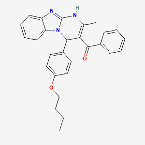 molecular formula C28H27N3O2 B4331614 [4-(4-butoxyphenyl)-2-methyl-1,4-dihydropyrimido[1,2-a]benzimidazol-3-yl](phenyl)methanone 