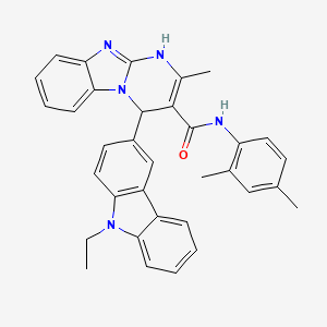 molecular formula C34H31N5O B4331620 N-(2,4-dimethylphenyl)-4-(9-ethyl-9H-carbazol-3-yl)-2-methyl-1,4-dihydropyrimido[1,2-a]benzimidazole-3-carboxamide 