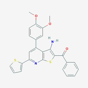 molecular formula C26H20N2O3S2 B433163 [3-Amino-4-(3,4-dimethoxyphenyl)-6-thiophen-2-ylthieno[2,3-b]pyridin-2-yl]-phenylmethanone CAS No. 353461-39-9
