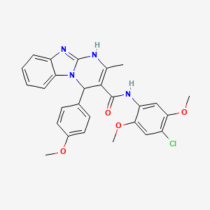 molecular formula C27H25ClN4O4 B4331632 N-(4-chloro-2,5-dimethoxyphenyl)-4-(4-methoxyphenyl)-2-methyl-1,4-dihydropyrimido[1,2-a]benzimidazole-3-carboxamide 