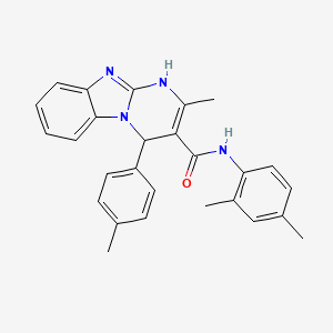 molecular formula C27H26N4O B4331644 N-(2,4-dimethylphenyl)-2-methyl-4-(4-methylphenyl)-1,4-dihydropyrimido[1,2-a]benzimidazole-3-carboxamide 