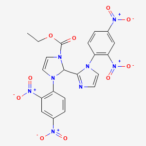 molecular formula C21H16N8O10 B4331676 ethyl 1',3-bis(2,4-dinitrophenyl)-2,3-dihydro-1H,1'H-2,2'-biimidazole-1-carboxylate 