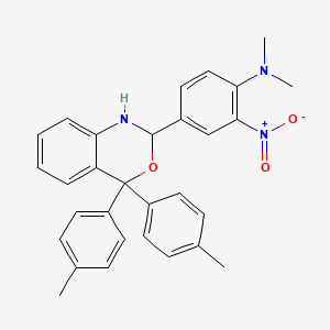 molecular formula C30H29N3O3 B4331684 4-[4,4-bis(4-methylphenyl)-1,4-dihydro-2H-3,1-benzoxazin-2-yl]-N,N-dimethyl-2-nitroaniline 