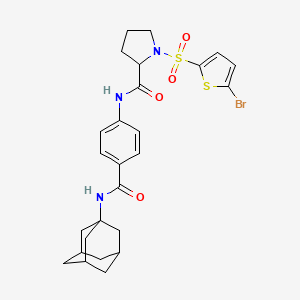 molecular formula C26H30BrN3O4S2 B4331716 N-{4-[(1-adamantylamino)carbonyl]phenyl}-1-[(5-bromo-2-thienyl)sulfonyl]prolinamide 