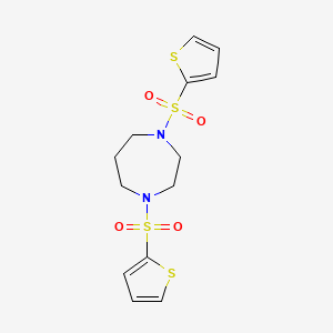 molecular formula C13H16N2O4S4 B4331722 1,4-bis(2-thienylsulfonyl)-1,4-diazepane 
