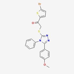 molecular formula C21H16BrN3O2S2 B4331727 1-(5-bromo-2-thienyl)-2-{[5-(4-methoxyphenyl)-4-phenyl-4H-1,2,4-triazol-3-yl]thio}ethanone 