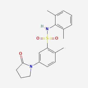 molecular formula C19H22N2O3S B4331739 N-(2,6-dimethylphenyl)-2-methyl-5-(2-oxopyrrolidin-1-yl)benzenesulfonamide 