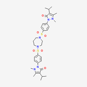 molecular formula C33H44N6O6S2 B4331745 2,2'-[1,4-diazepane-1,4-diylbis(sulfonyl-4,1-phenylene)]bis(4-isopropyl-1,5-dimethyl-1,2-dihydro-3H-pyrazol-3-one) 