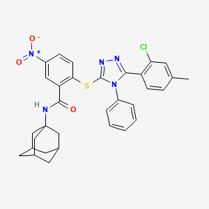 molecular formula C32H30ClN5O3S B4331748 N-1-adamantyl-2-{[5-(2-chloro-4-methylphenyl)-4-phenyl-4H-1,2,4-triazol-3-yl]thio}-5-nitrobenzamide 